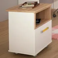 Florence 4KIDS Single Drawer Bedside Cabinet - White, Oak