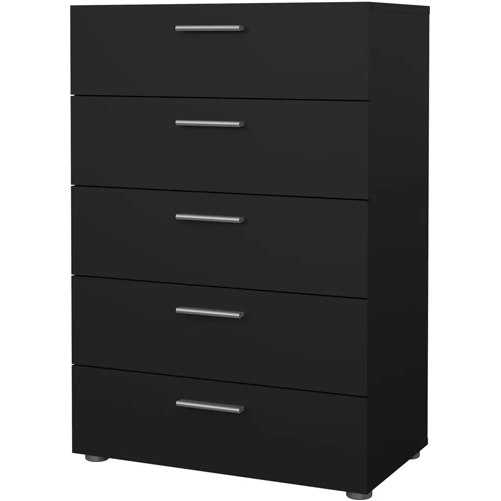 Florence 5 Drawer Chest of Drawers - Black