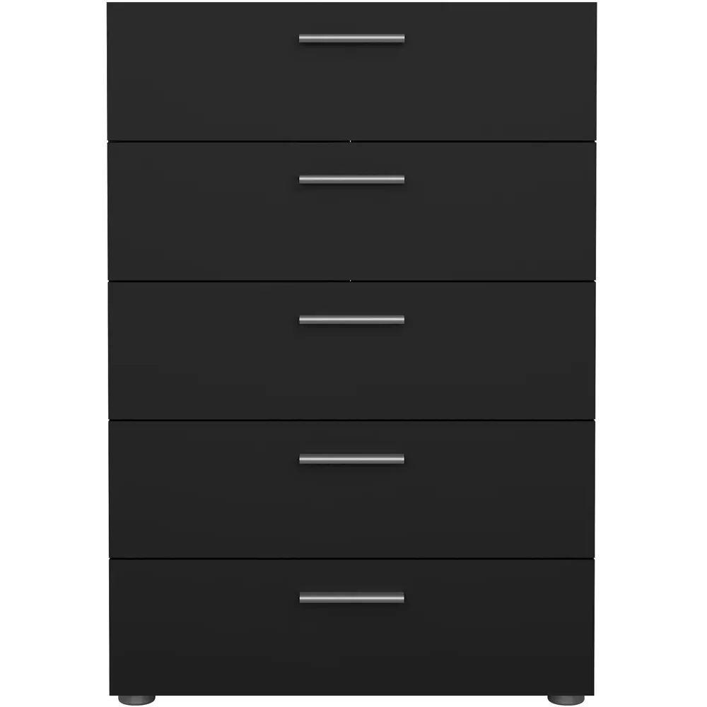 Florence 5 Drawer Chest of Drawers - Black
