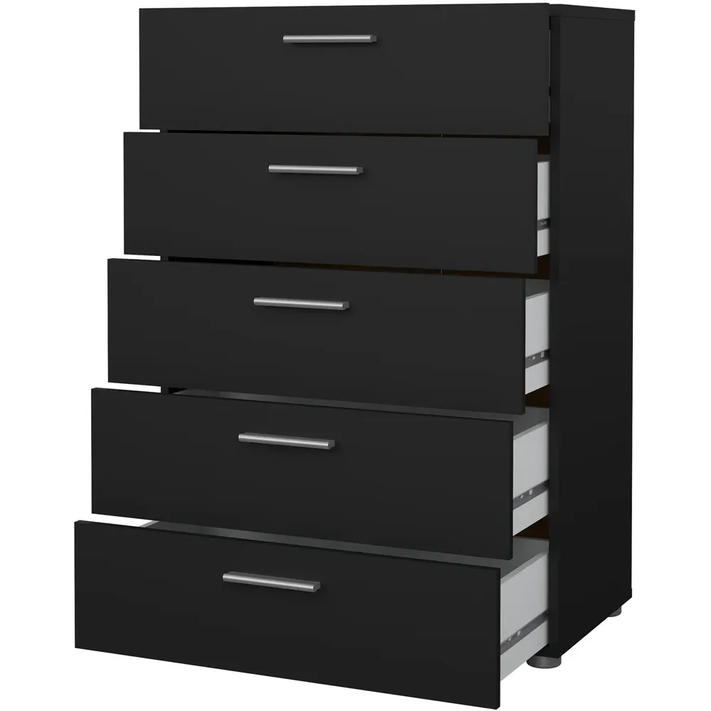 Florence 5 Drawer Chest of Drawers - Black