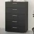 Florence 5 Drawer Chest of Drawers - Black