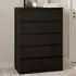 Florence 5 Drawer Chest of Drawers - Black