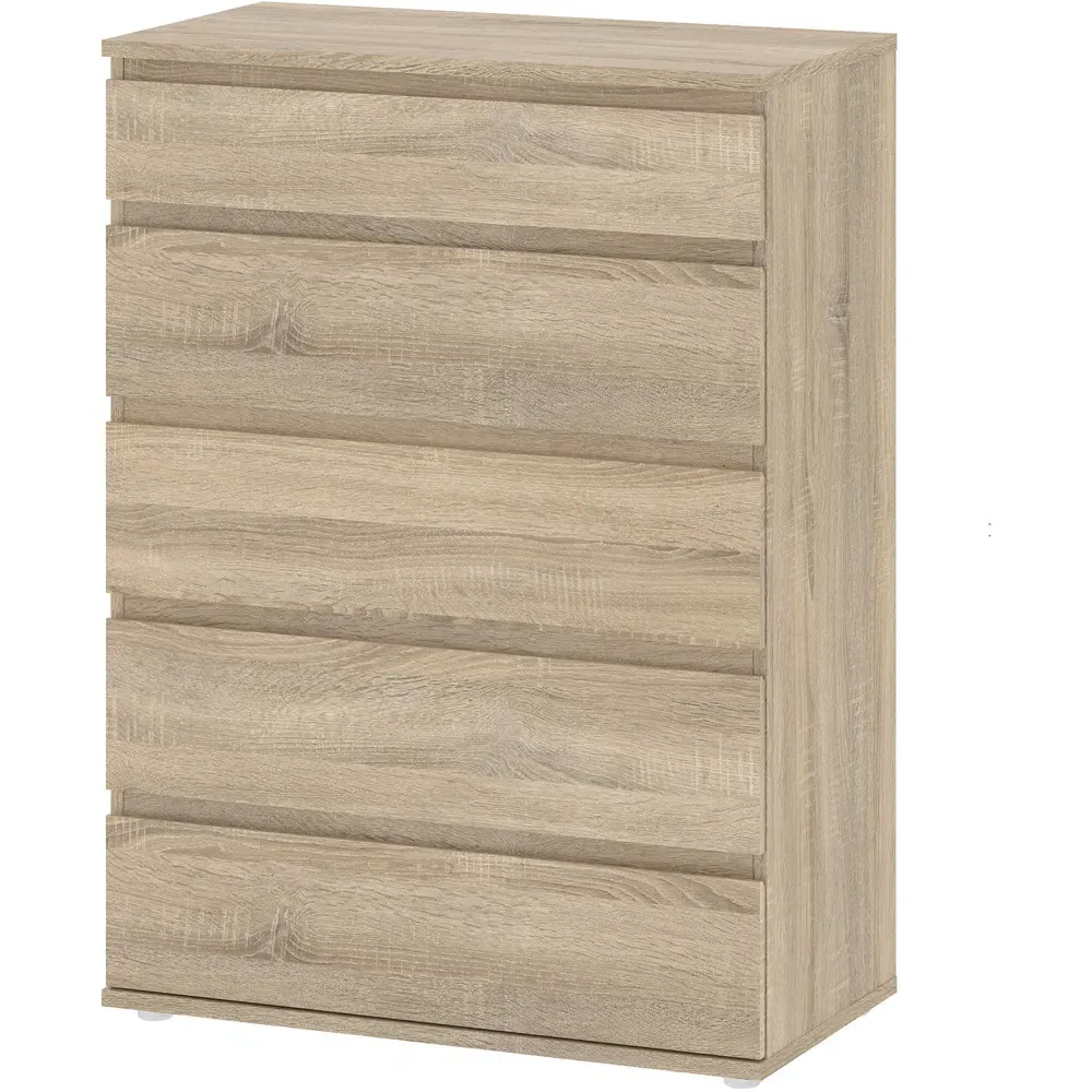 Florence 5-Drawer Chest of Drawers - Oak