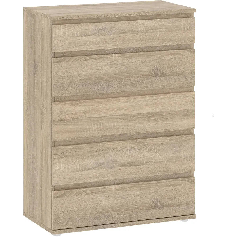 Florence 5-Drawer Chest of Drawers - Oak