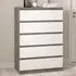 Florence 5 Drawer Chest of Drawers - White, Concrete