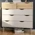 Florence 5 Drawer Chest of Drawers - White, Oak