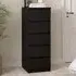 Florence 5 Drawer Narrow Chest of Drawers - Black