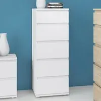 Florence 5 Drawer Narrow Chest of Drawers - White