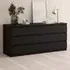 Florence 6 Drawer Wide Chest of Drawers - Black