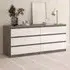 Florence 6 Drawer Wide Chest of Drawers - Concrete