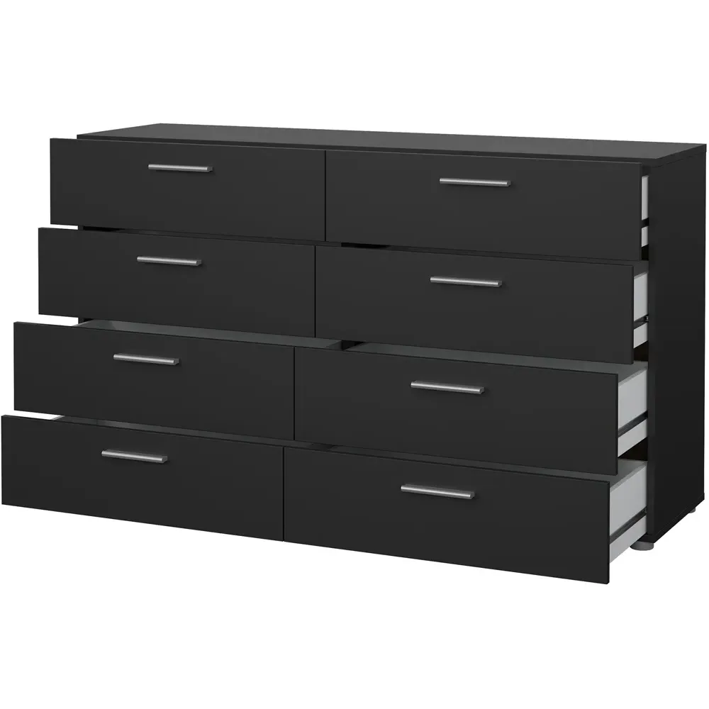 Florence 8 Drawer Chest of Drawers - Black