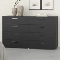 Florence 8 Drawer Chest of Drawers - Black