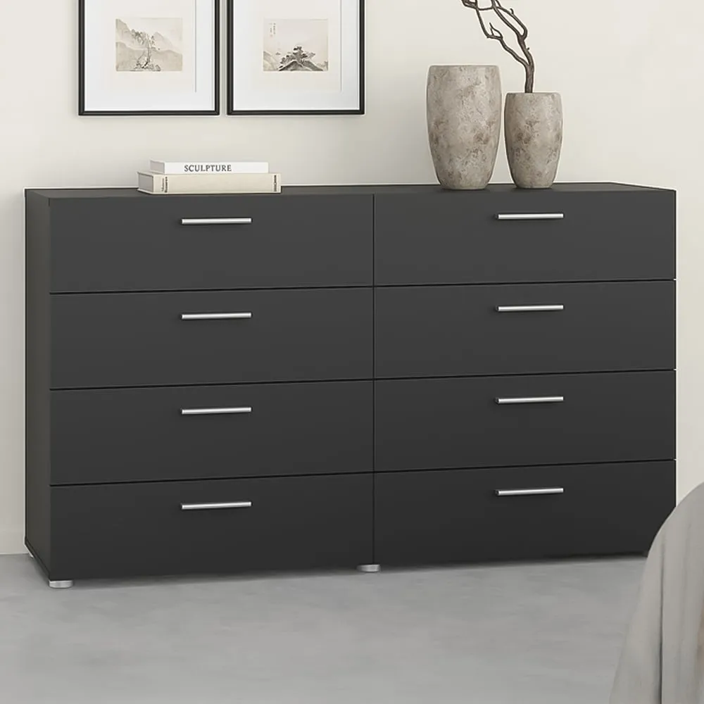 Florence 8 Drawer Chest of Drawers - Black