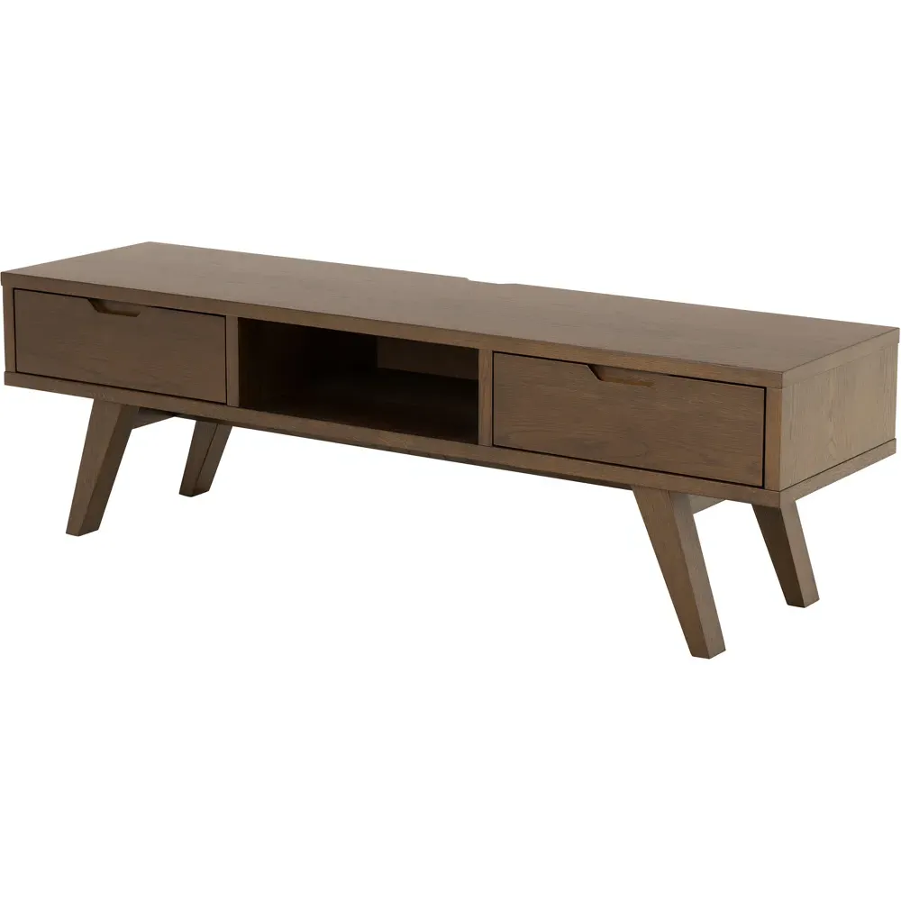 Florence A Line 2 Drawer TV Unit - Brown, Oak