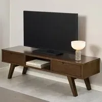 Florence A Line 2 Drawer TV Unit - Brown, Oak