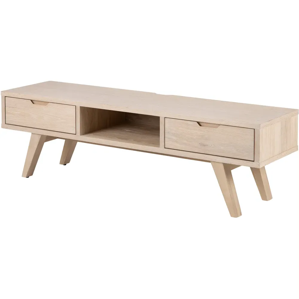 Florence A Line 2 Drawer TV Unit - White, Oak