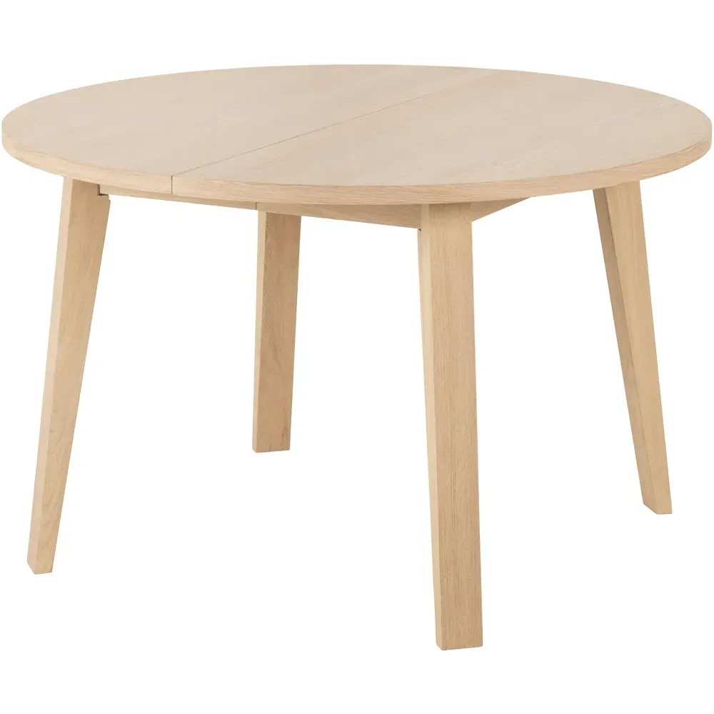 Florence A Line Round Dining Table - White, Oak