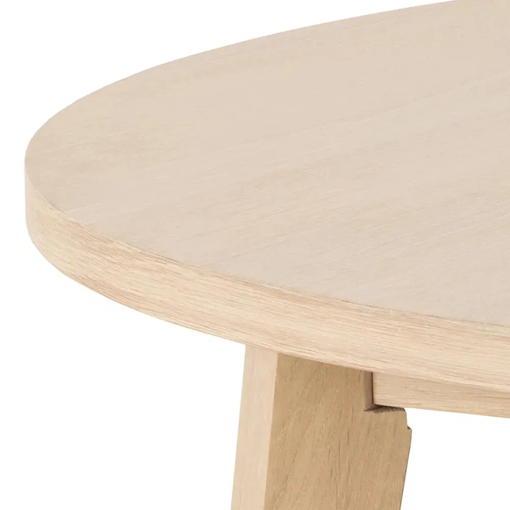 Florence A Line Round Dining Table - White, Oak
