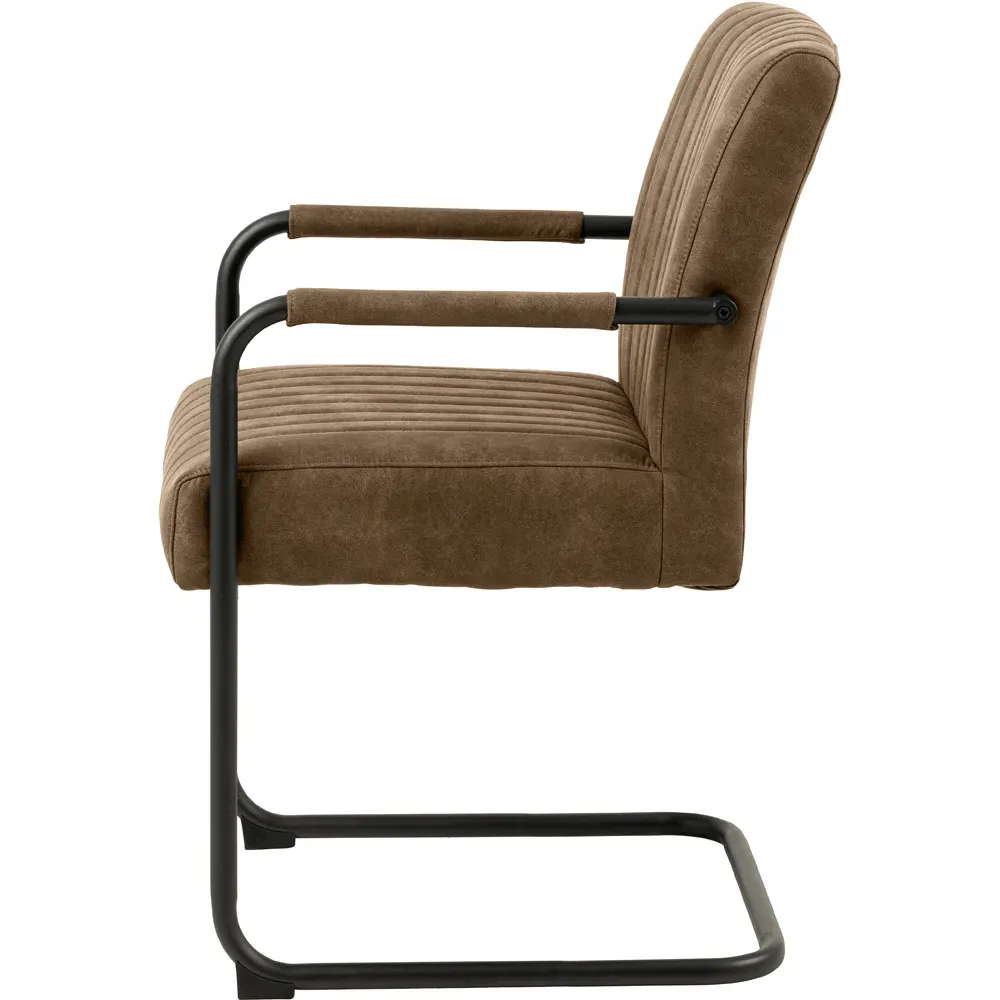 Florence Adele Set of 2 Dining Chairs with Armrests - Brown