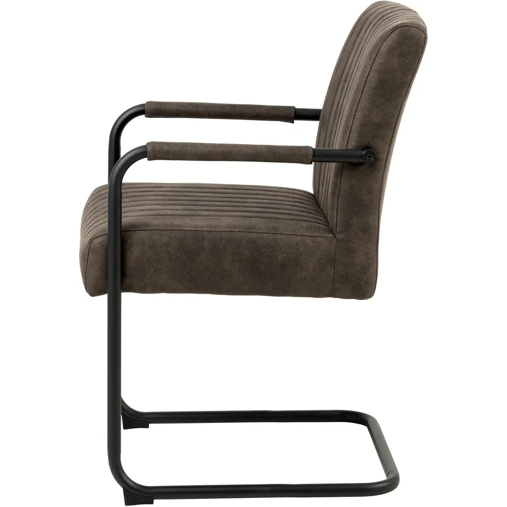 Florence Adele Set of 2 Dining Chairs with Armrests - Grey