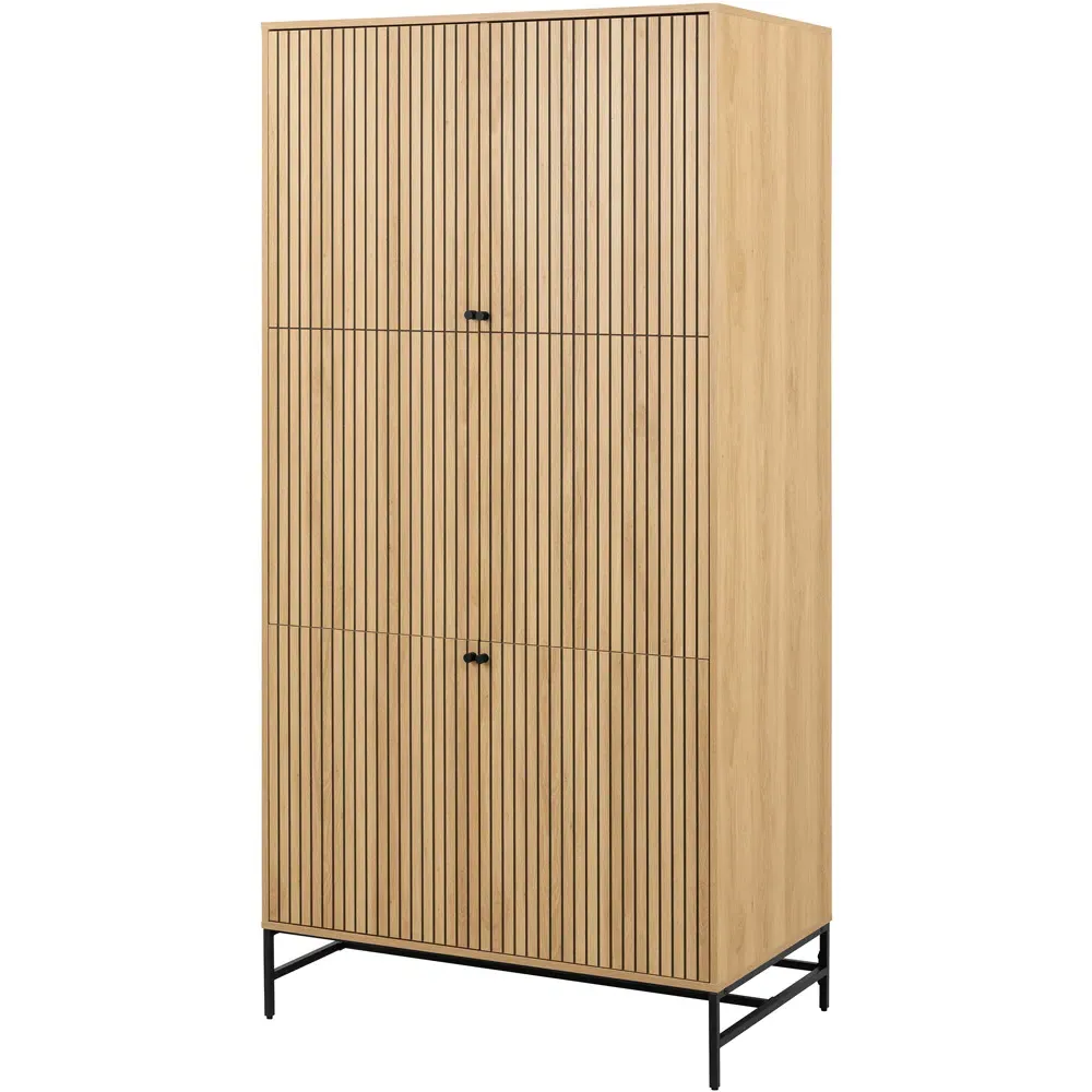 Florence Albany 4 Door Wardrobe - Black, Oak