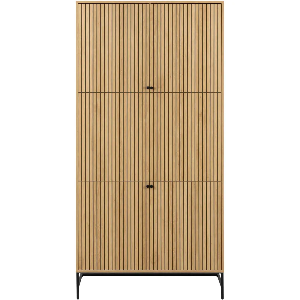 Florence Albany 4 Door Wardrobe - Black, Oak