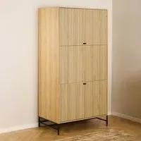 Florence Albany 4 Door Wardrobe - Black, Oak