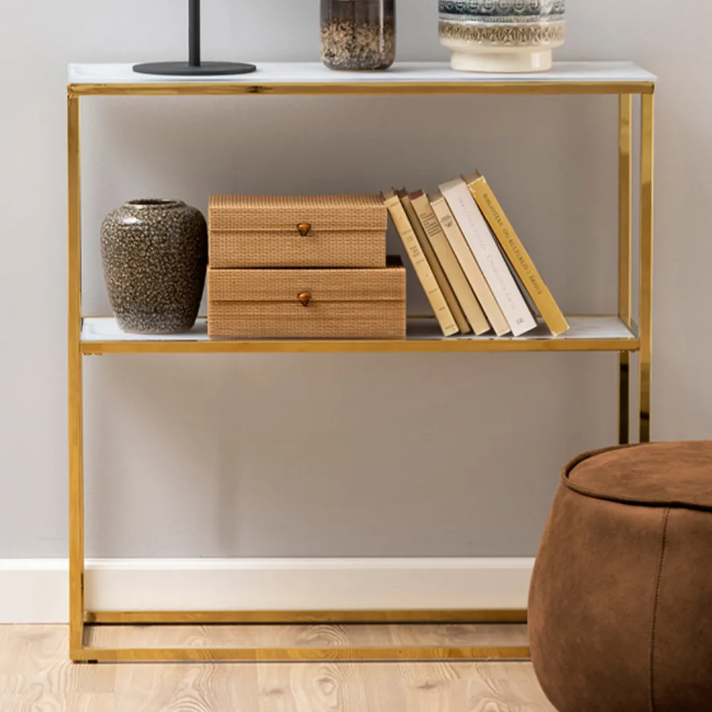 Florence Alisma Console Table - White, Glass