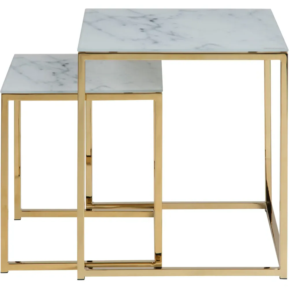 Florence Alisma Nest of Tables Set - White, Glass