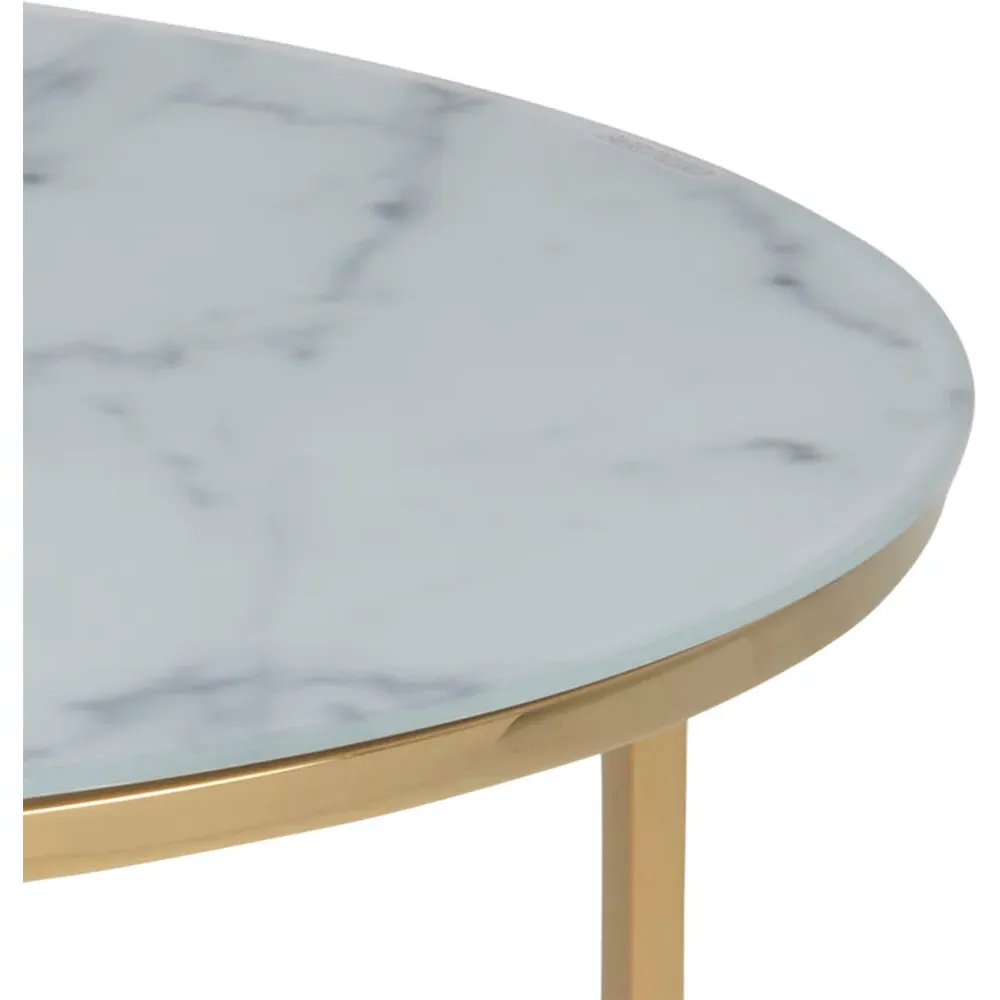 Florence Alisma Round Coffee Table - White, Glass