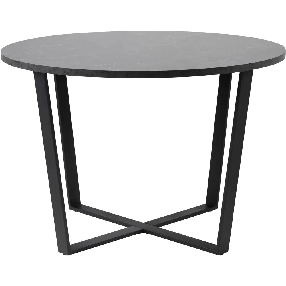 Florence Amble 4-Seater Round Dining Table - Black, Melamine