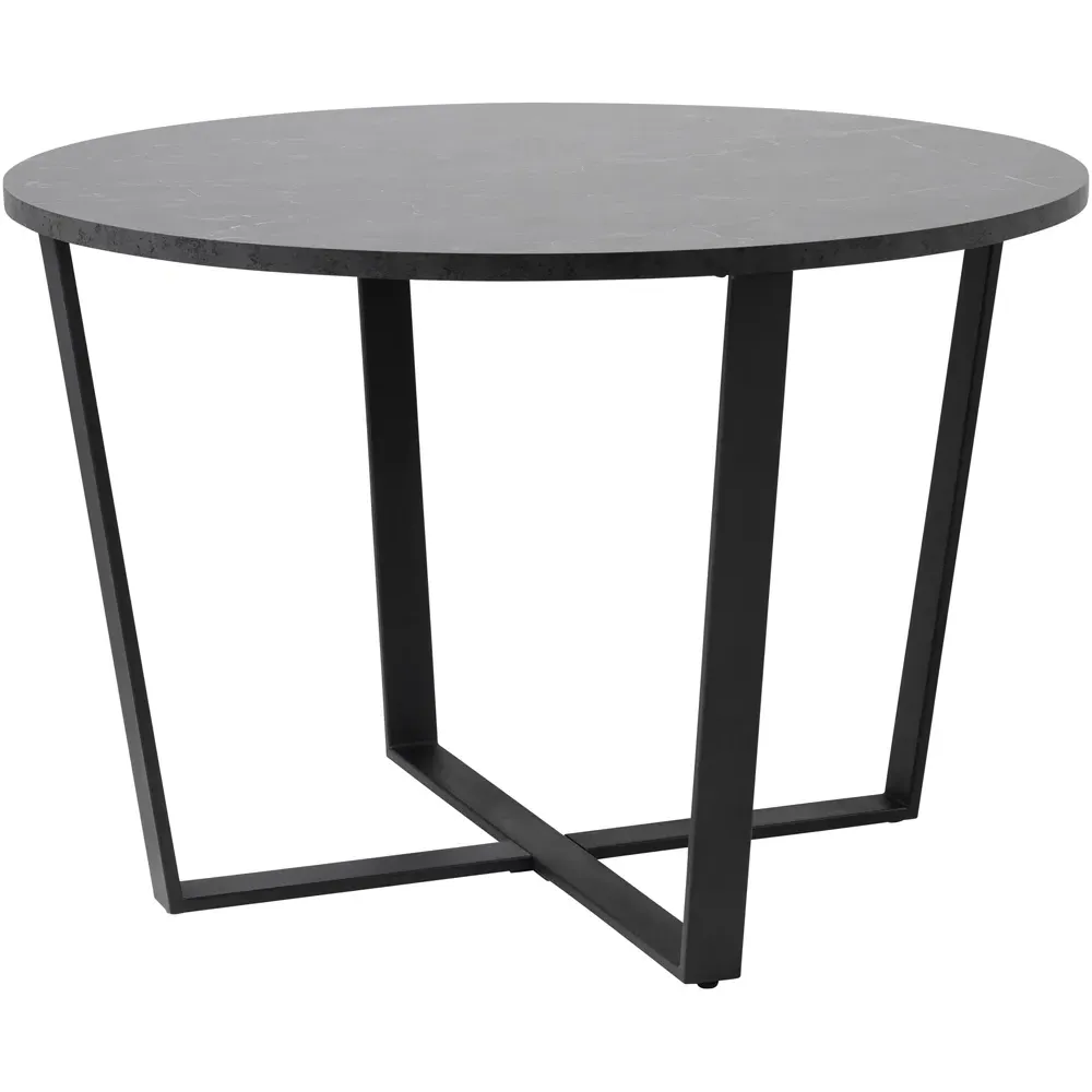 Florence Amble 4-Seater Round Dining Table - Black, Melamine