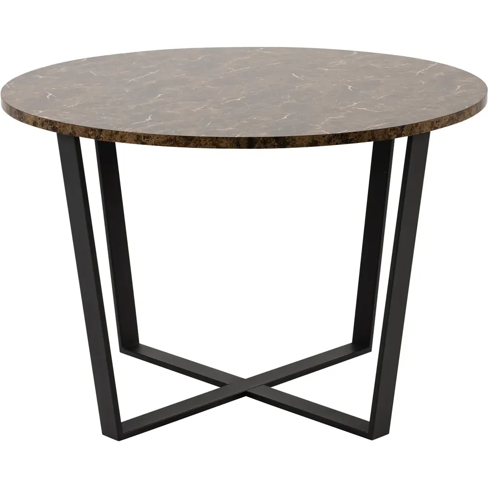 Florence Amble 4-Seater Round Dining Table - Brown, Melamine