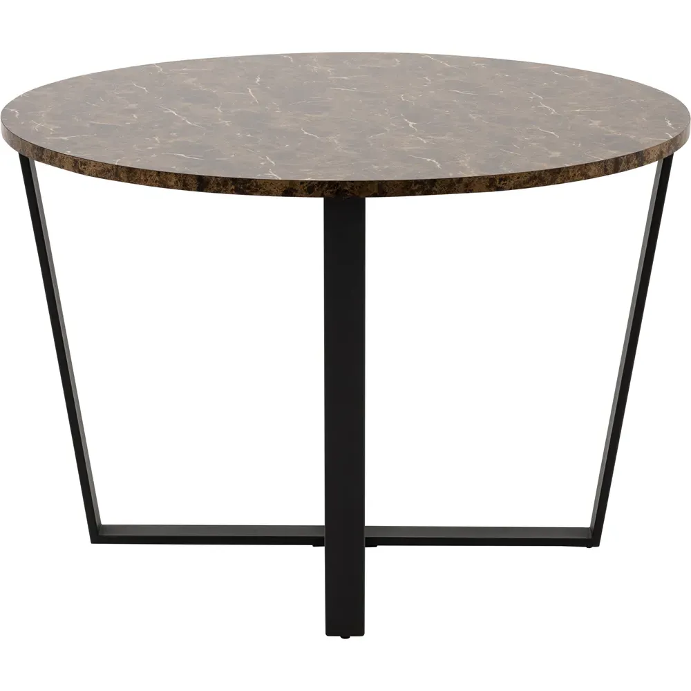 Florence Amble 4-Seater Round Dining Table - Brown, Melamine