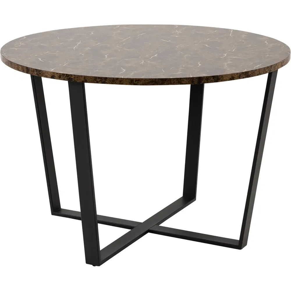 Florence Amble 4-Seater Round Dining Table - Brown, Melamine
