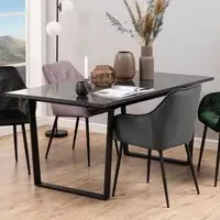 Florence Amble 6 Seater Dining Table - Black