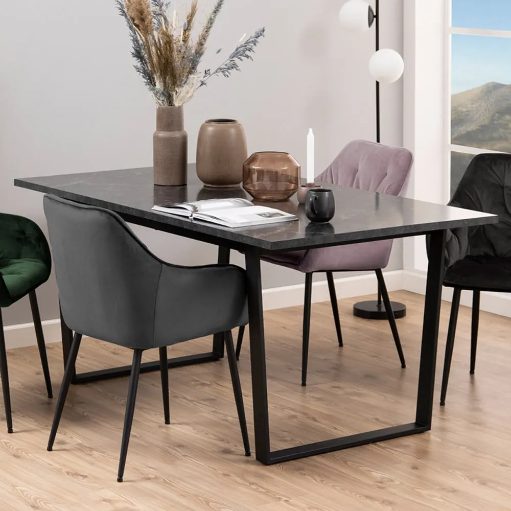 Florence Amble 6 Seater Dining Table - Black image