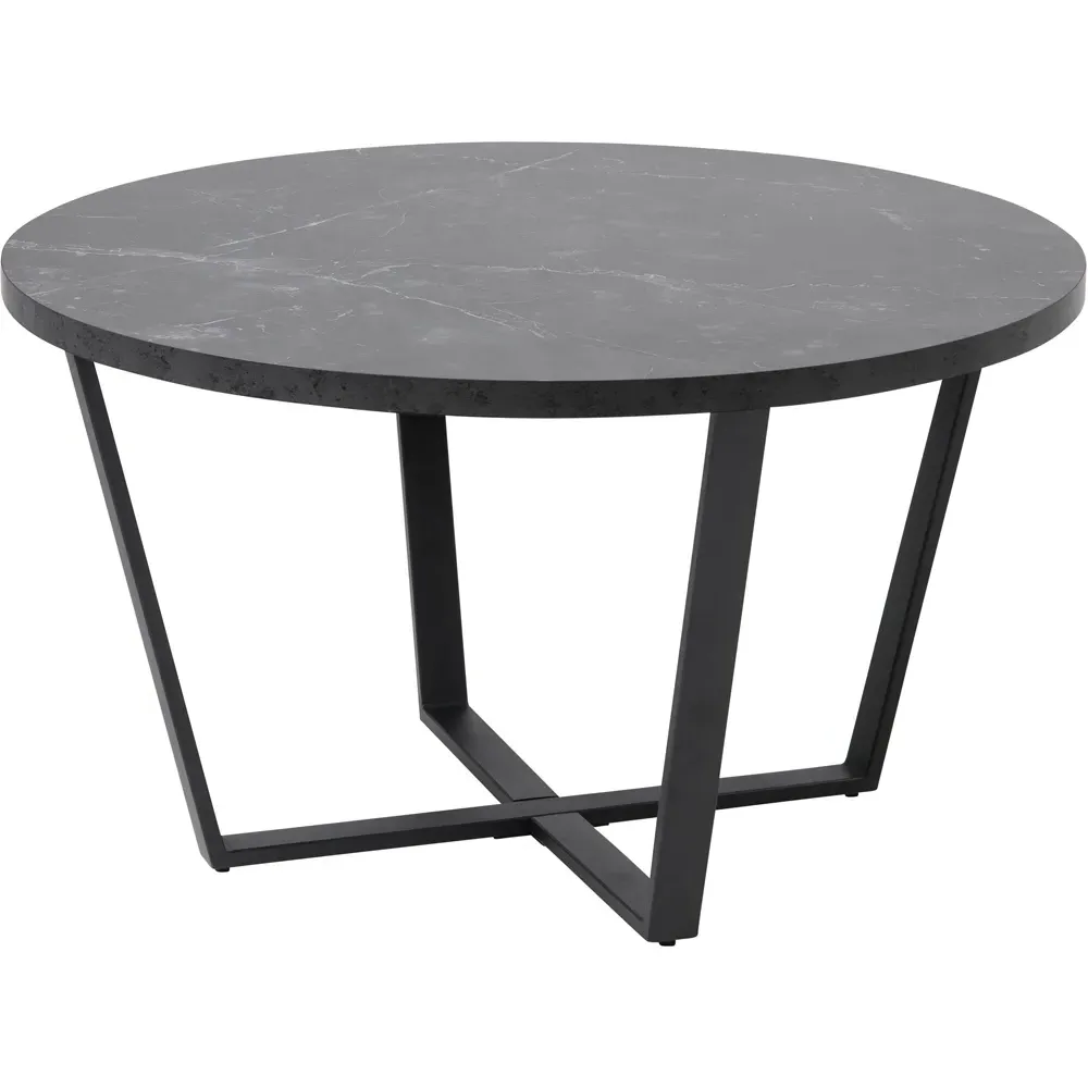 Florence Amble Round Coffee Table - Black, Melamine