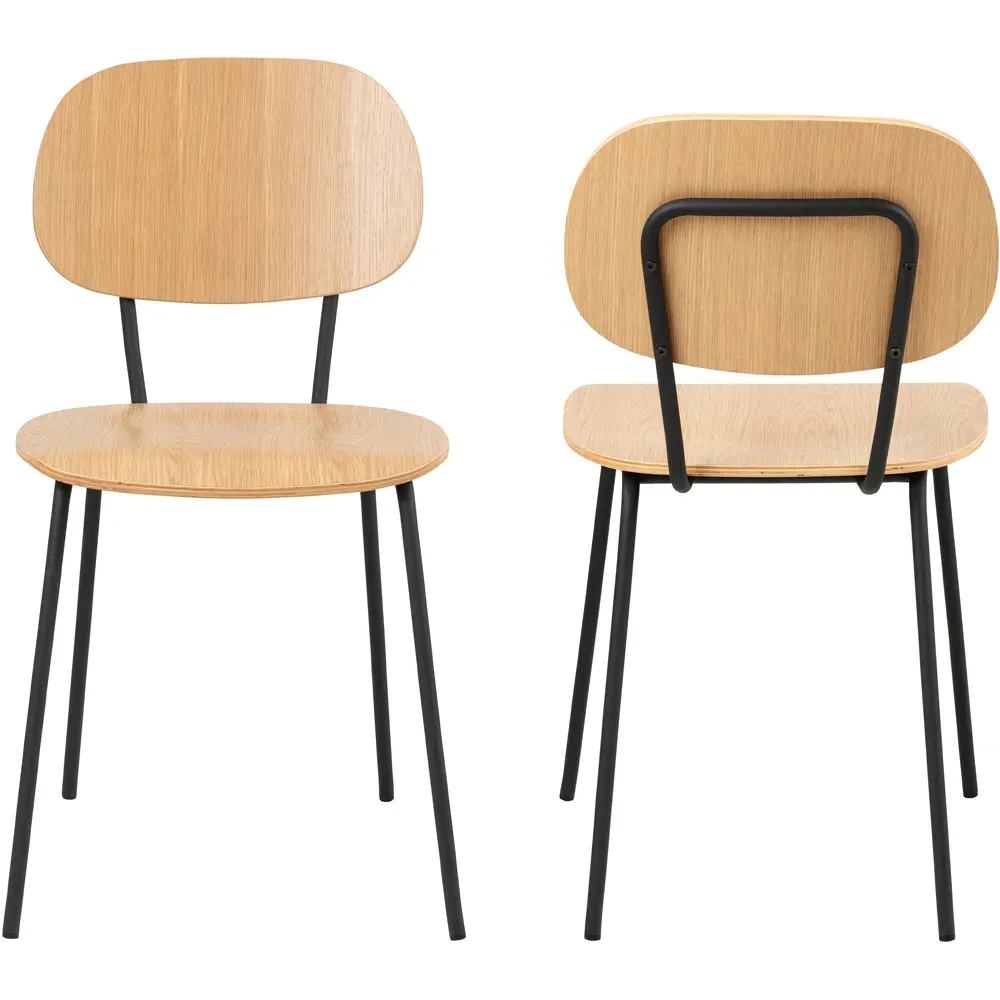 Florence Amira Set of 2 Dining Chair - Brown, Oak