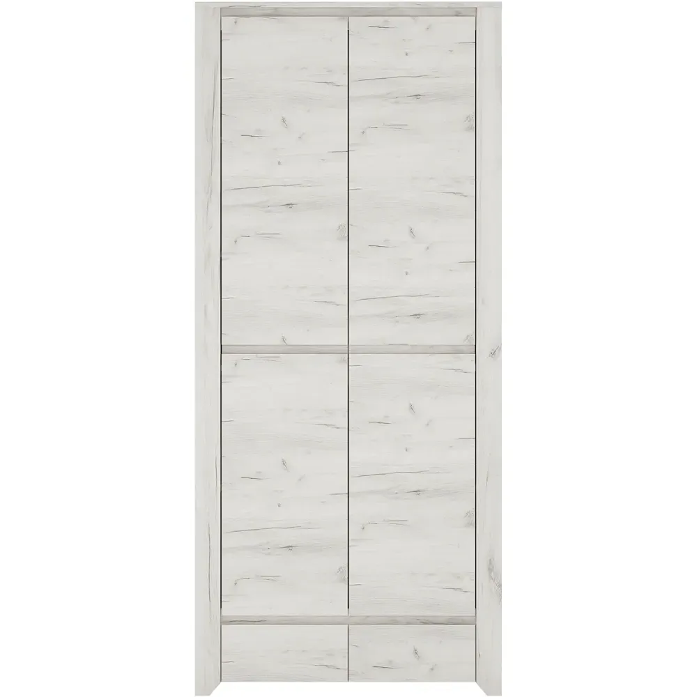 Florence Angel 2 Door 2 Drawer Wardrobe - White, Oak