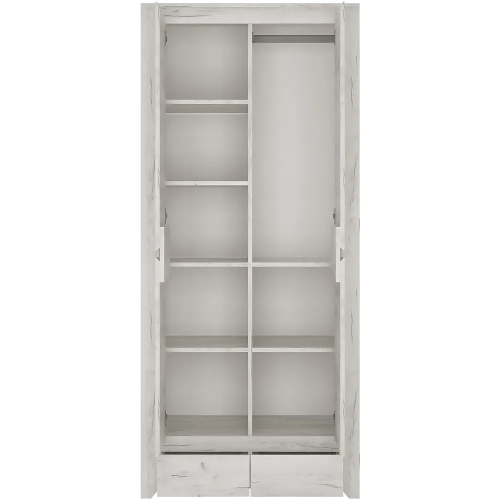 Florence Angel 2 Door 2 Drawer Wardrobe - White, Oak