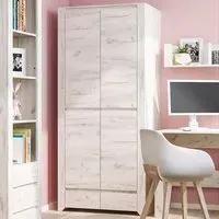 Florence Angel 2 Door 2 Drawer Wardrobe - White, Oak