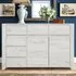 Florence Angel 2 Door 6 Drawer Wide Chest of Drawers - White