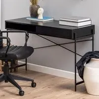 Florence Angus Single Door Office Desk - Black