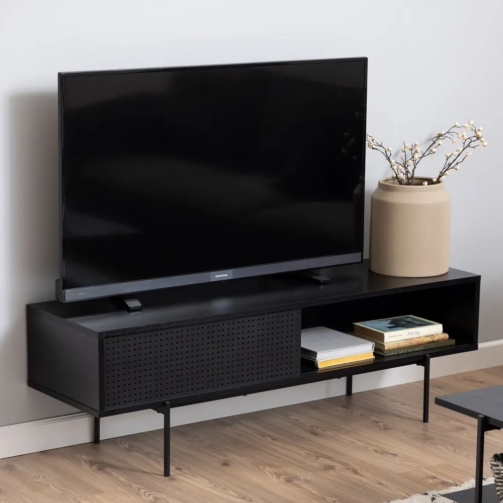 Florence Angus Single Door TV Unit - Black