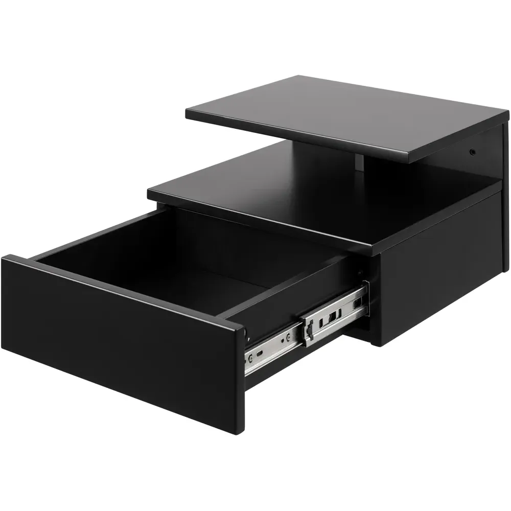 Florence Ashlan Single Drawer Bedside Table - Black