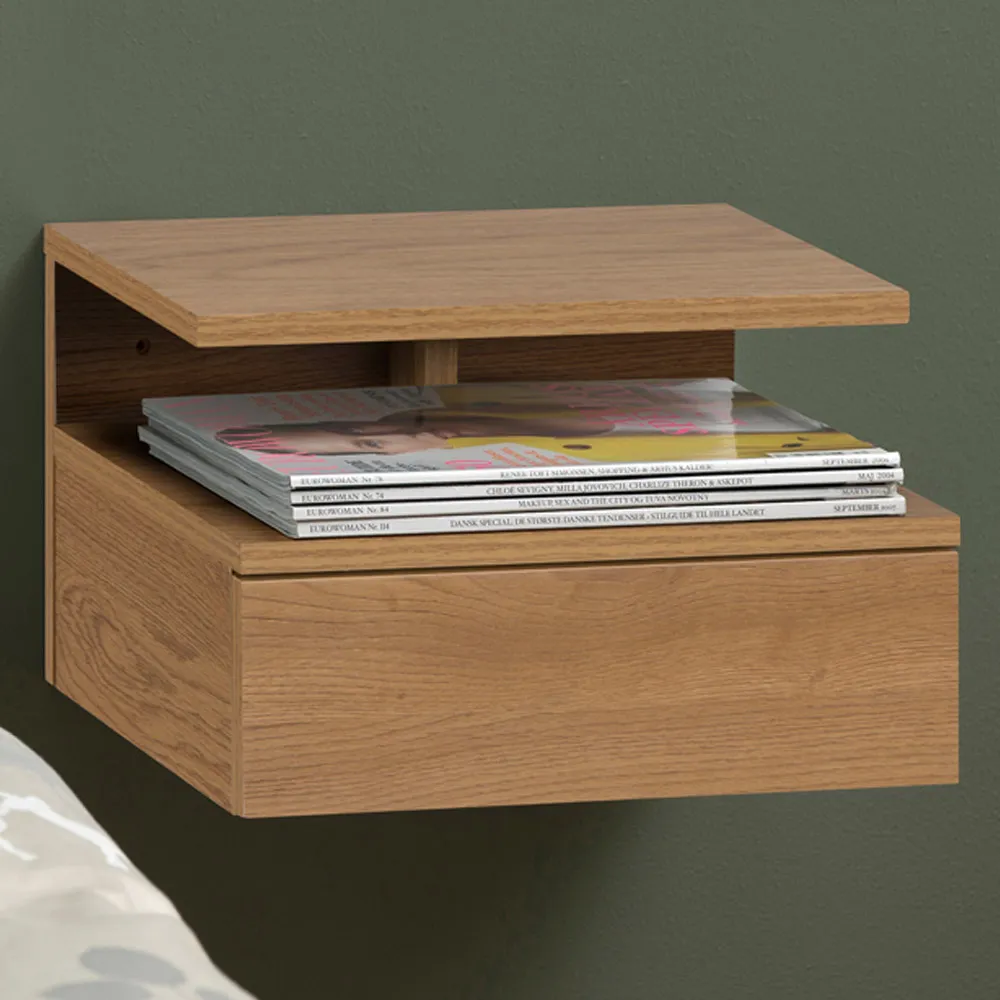 Florence Ashlan Single Drawer Bedside Table - Brown