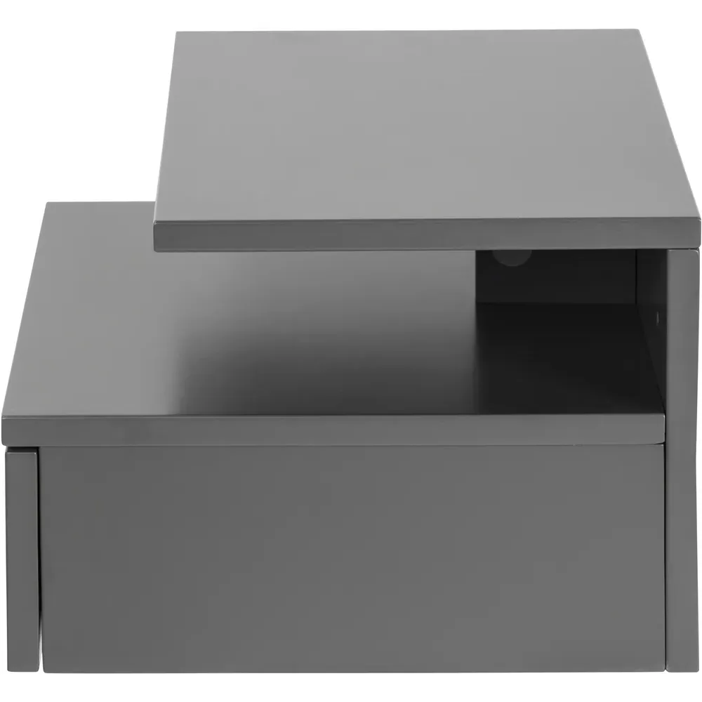 Florence Ashlan Single Drawer Bedside Table - Grey