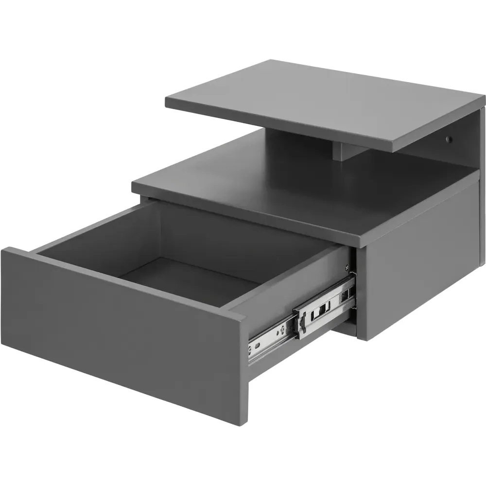 Florence Ashlan Single Drawer Bedside Table - Grey