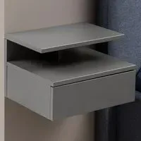 Florence Ashlan Single Drawer Bedside Table - Grey